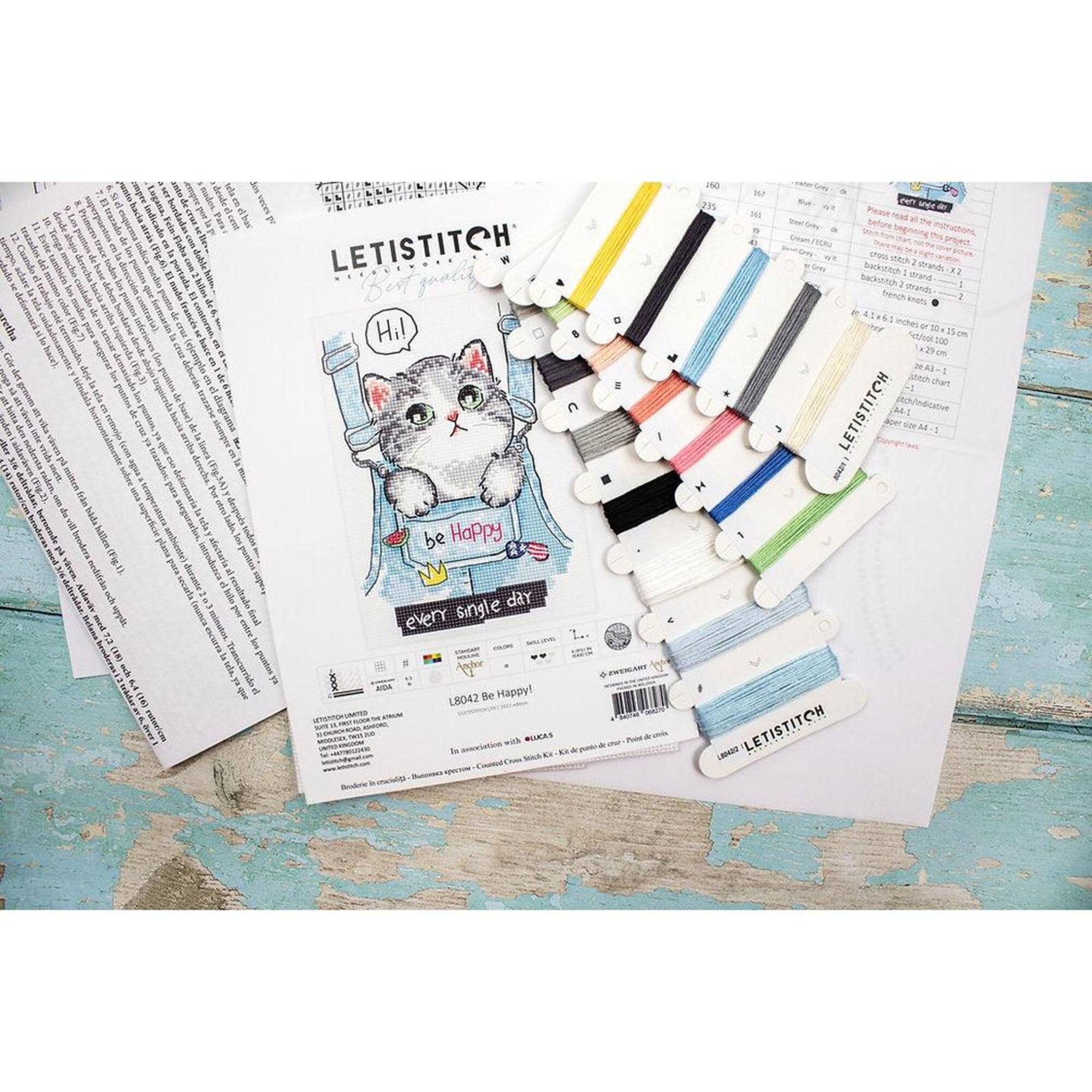 Letistitch Be Happy Counted Cross Stitch Kit